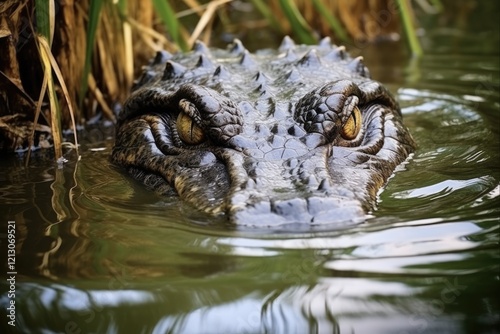 Alligator in Big Cypress National Preserve: Powerful Carnivore Swimming in Shallow Water photo