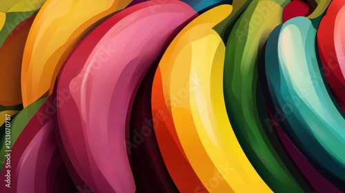 Abstract Colorful Banana Art Design