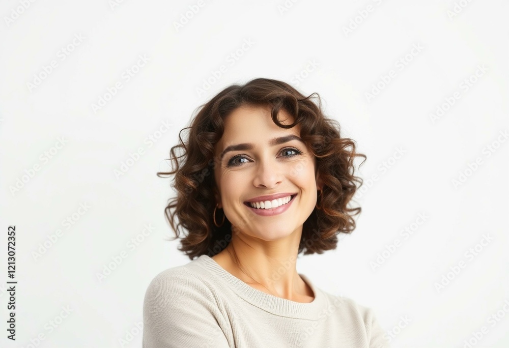 Portrait of a smiling woman with short hair Portrait of a smiling woman with short hair