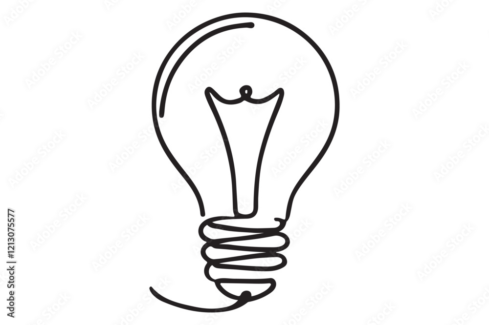 One continuous single line hand drawing of big lamp One continuous single line hand drawing of big lamp