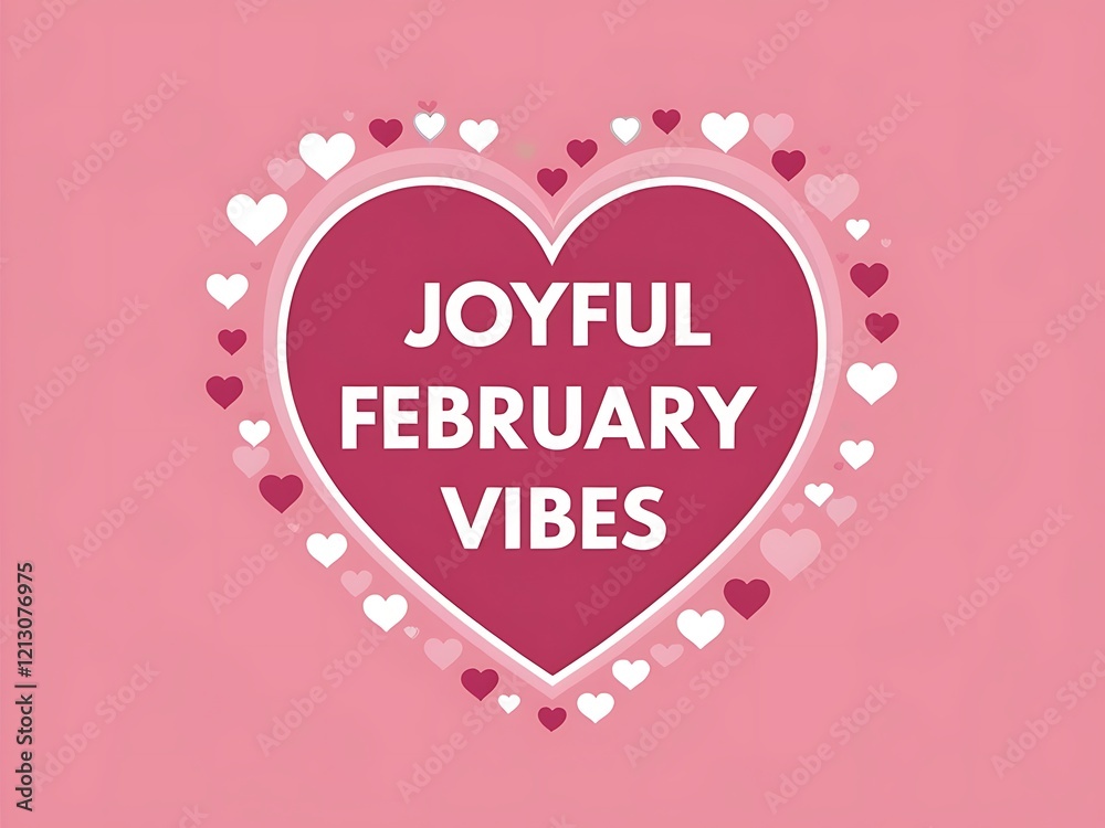 Joyful February Vibes Heart Graphic Design Joyful February Vibes Heart Graphic Design