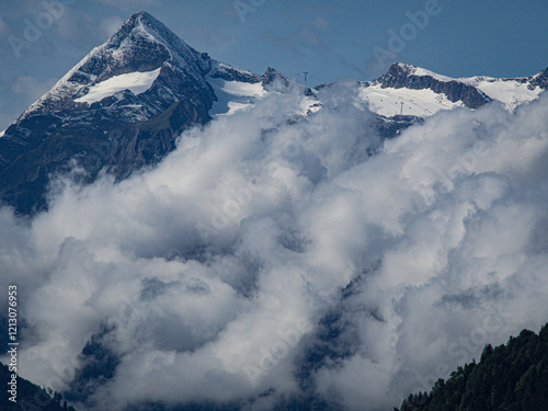 snow covered mountains
