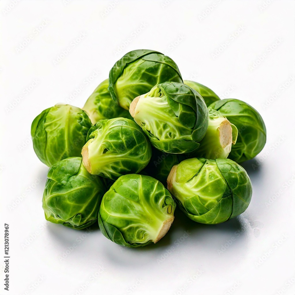 Fototapeta premium brussels sprouts on white background