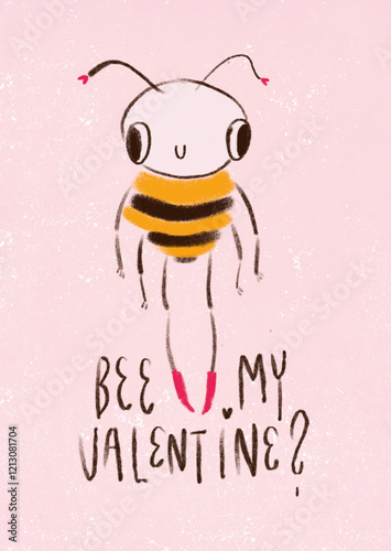 happy valentine´s day, wanna be my valentine?, bee my valentine, love letter, cute valentine card, valentinstag photo