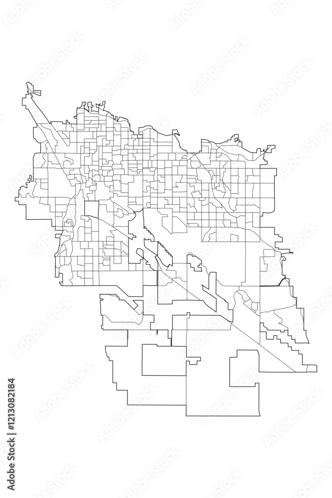 Fototapeta premium Tucson Neighborhoods: Vector Map of the Old Pueblo's Communities