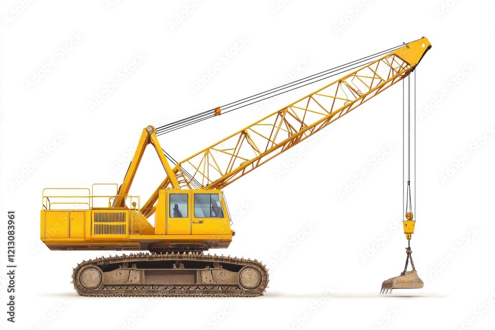 Crawler Crane isolated on white background. Crane icon. Heavy Machinery isolated on white. Construction Crane. Crawler Crane Design Element. Crane Vehicle Isolated for Designers. Crawler Crane isolated on white background. Crane icon. Heavy Machinery isolated on white. Construction Crane. Crawler Crane Design Element. Crane Vehicle Isolated for Designers.