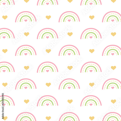 rainbows and heart pattern