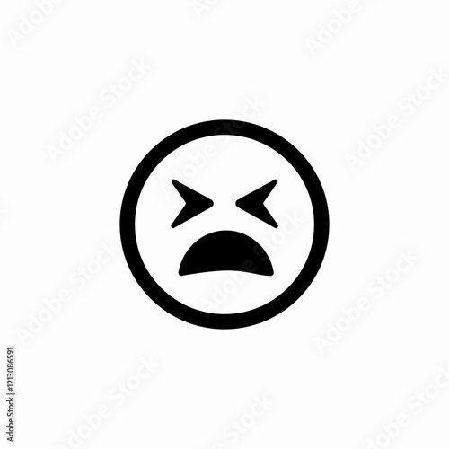 annoyed mood icon sign vector