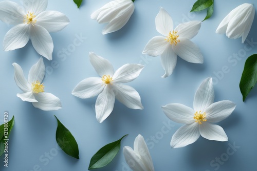 With spring flowers in the background and space for text, March 8, spring