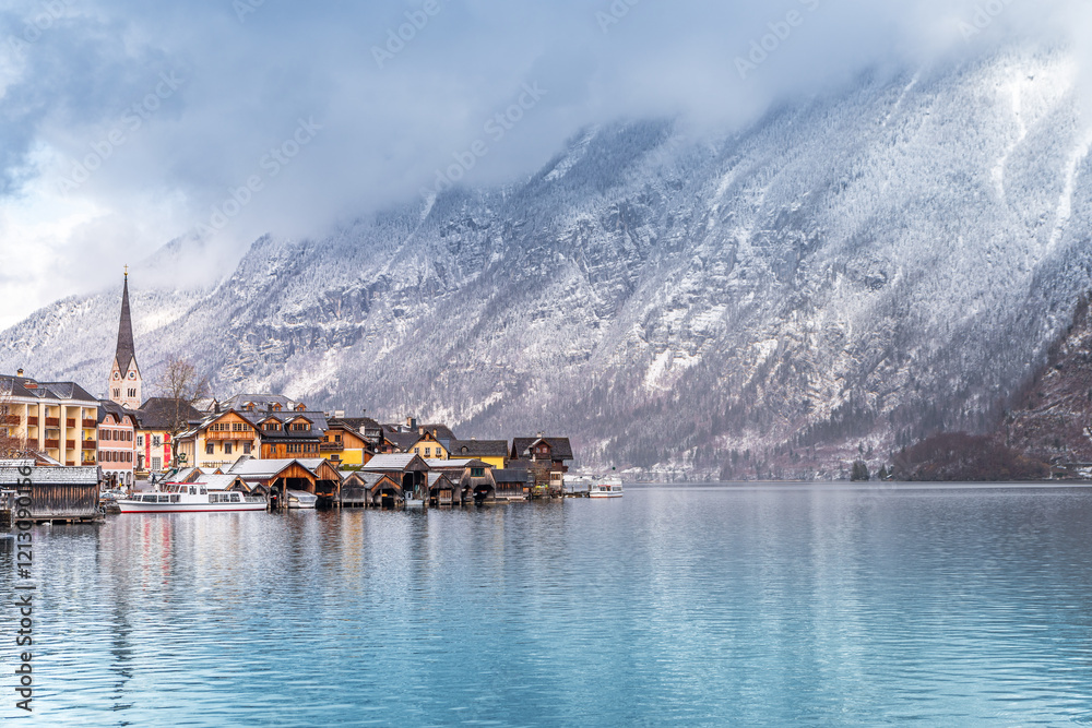 Scenic view of Hallstatt in Austria in winter
Scenic view of Hallstatt in Austria in winter