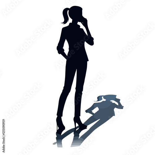 Silhouette of Woman talking on the phone