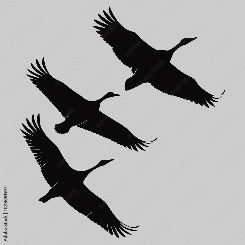 a group of birds flying silhouette vector design art and illustration a group of birds flying silhouette vector design art and illustration