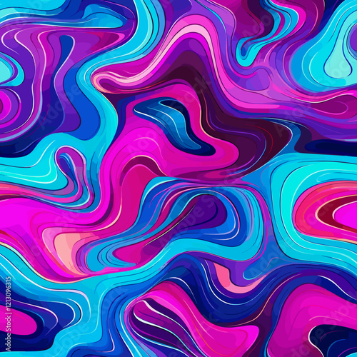 Abstract swirl patterns in vibrant blue and purple colors