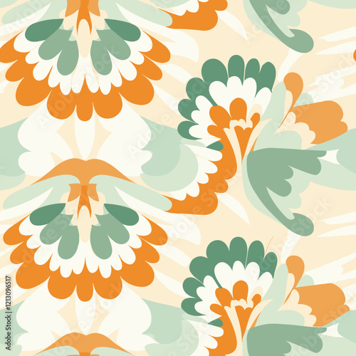 Colorful floral pattern on light background