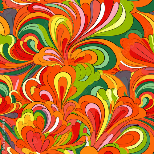 Colorful abstract floral design in vibrant hues