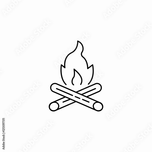 burning fireplace icon sign vector