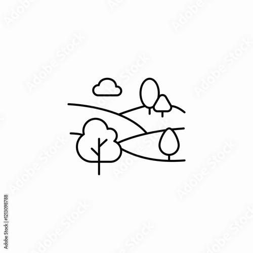 field landscape icon sign vector