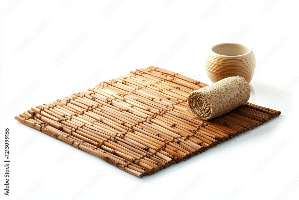 Obraz premium Chic floor rug by bathtub in bathroom Interior decor