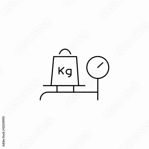 heavy kilogram weight icon sign vector