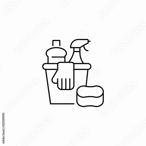 home cleaning kit icon sign vector