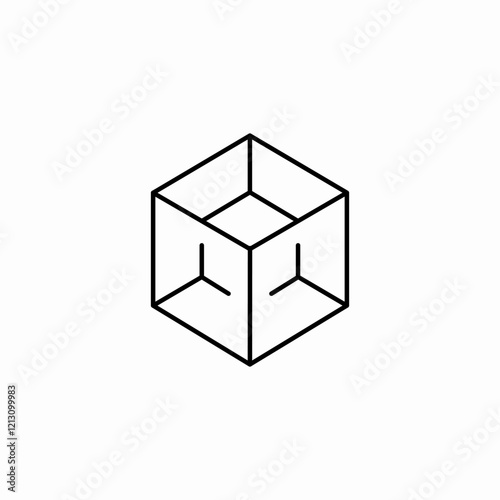 multidimensional cube icon sign vector
