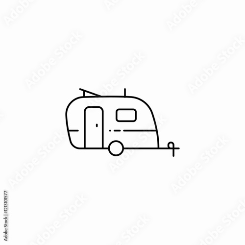 travel trailer icon sign vector