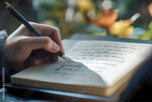 person writing on a notebook