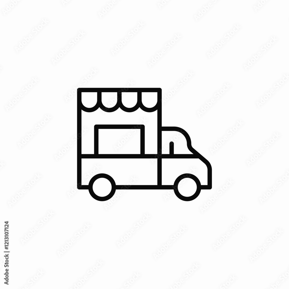Fototapeta premium canteen van icon sign vector