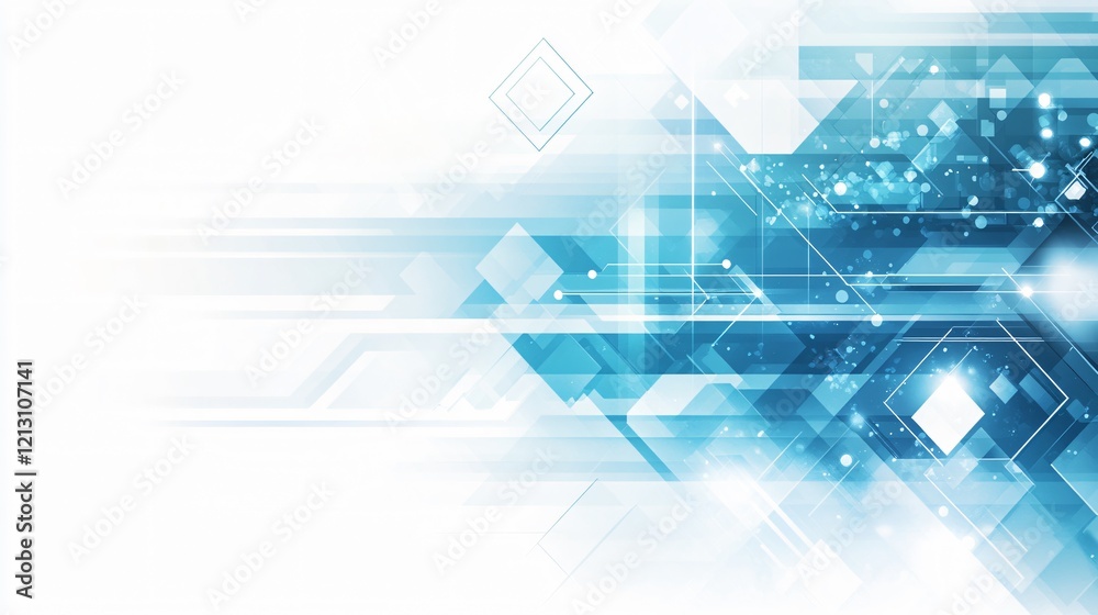 Abstract Blue Geometric Technology Background Abstract Blue Geometric Technology Background