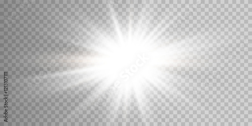 Glow light effect. Star burst with sparkles.Sun.