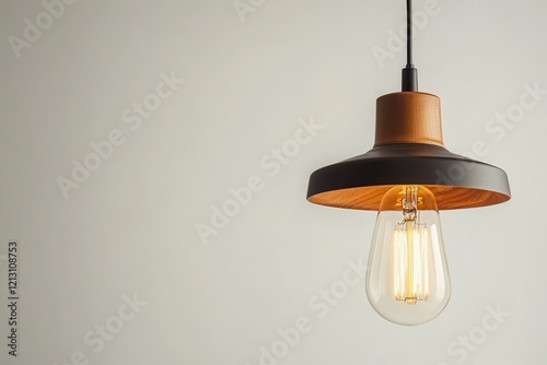 Contemporary and classic pendant lamp featuring an antique bulb