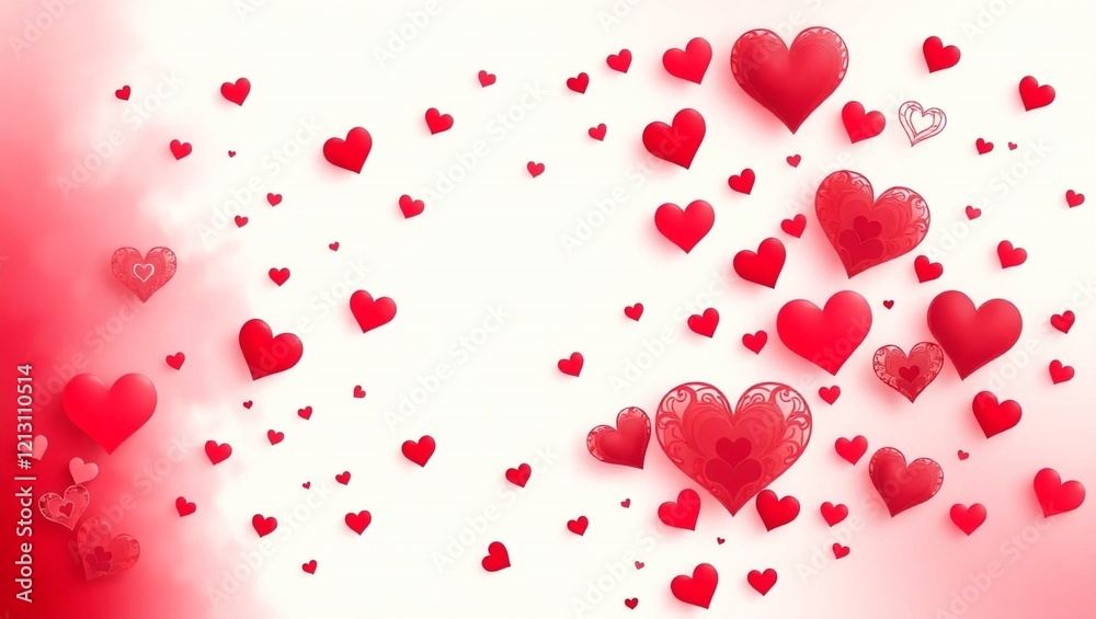 valentine background with red hearts, ai generated valentine background with red hearts, ai generated