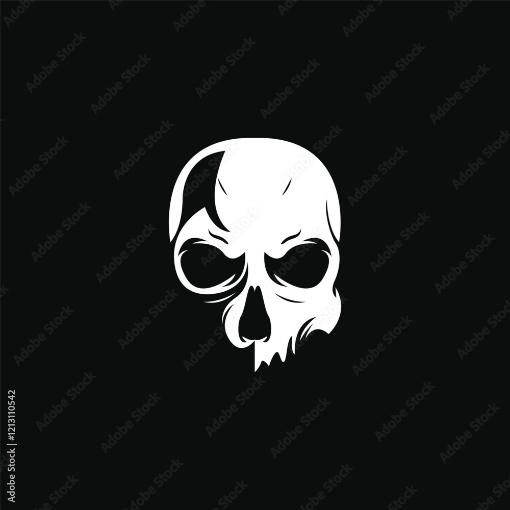Skull head logo vector and symbol