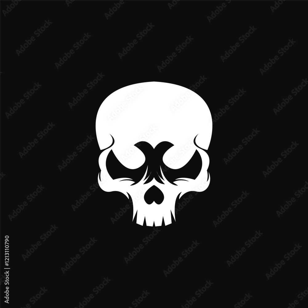 Skull head logo vector and symbol