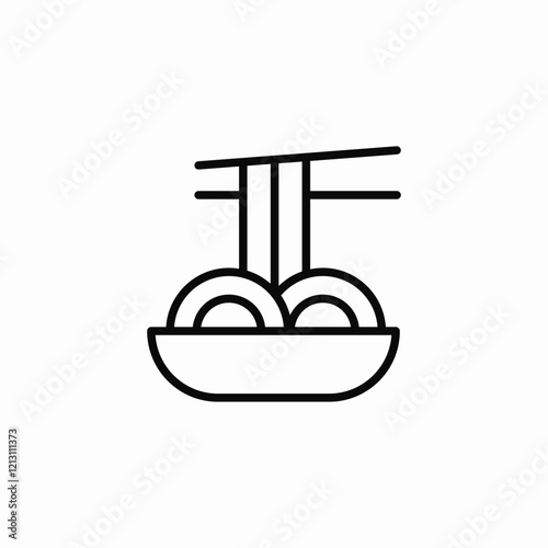 spaghetti chopsticks icon sign vector