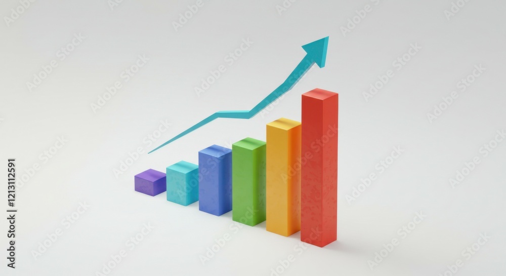 A bold and colorful isometric graph with an upward arrow, ideal for financial and marketing concepts.
A bold and colorful isometric graph with an upward arrow, ideal for financial and marketing concepts.