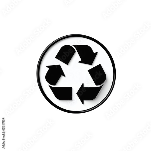 Eco-Friendly Recycling Icon with Black Arrows.