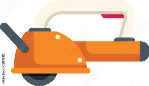 Angle grinder with a handle and a rotating disc, useful for cutting and grinding metal