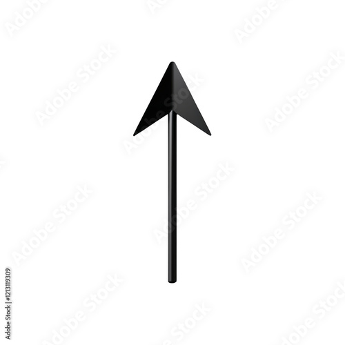 Monochrome Upward Direction Arrow Icon.