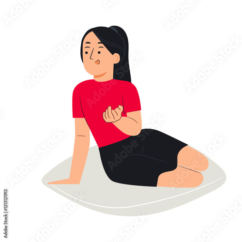 woman sitting on the floor vector