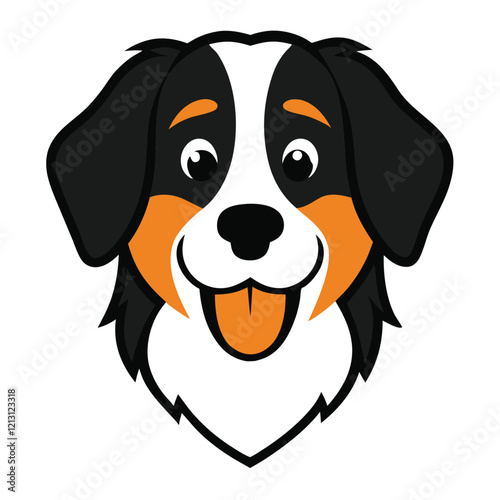 Funny bernese mountain dog head vector art