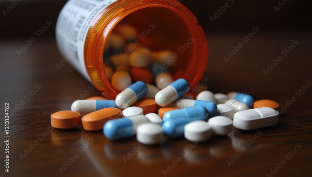 scattered colorful capsules and pills scattered colorful capsules and pills