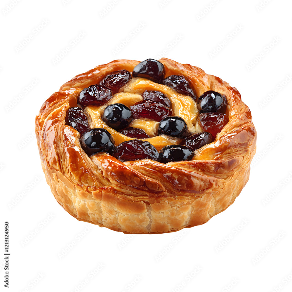 Puff Pastry Fruit Cake with Layered Pastry on transparent background Puff Pastry Fruit Cake with Layered Pastry on transparent background