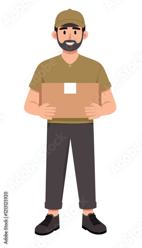 Happy Delivery Man with Package