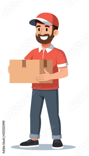Happy Delivery Man with Package