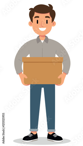 Happy Delivery Man with Package