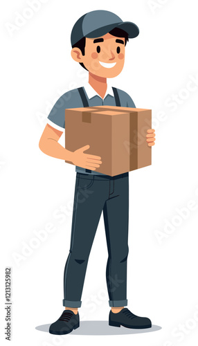 Happy Delivery Man with Package