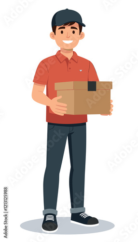 Happy Delivery Man with Package