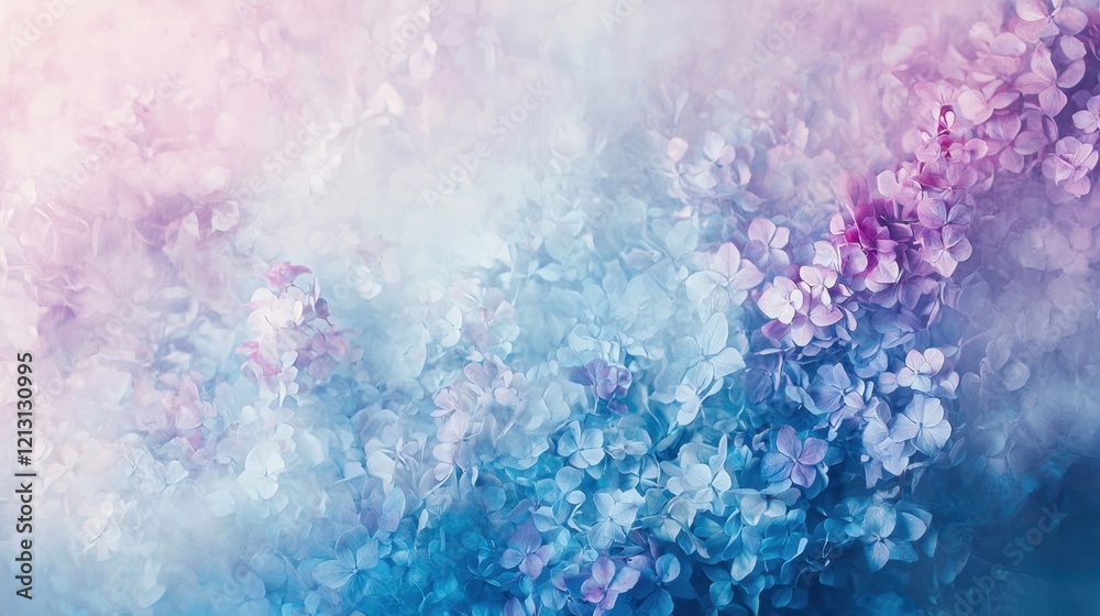 Fototapeta premium Soft pastel shades blend together to create an abstract floral background. Delicate petals and colors evoke a sense of serenity, ideal for creative projects