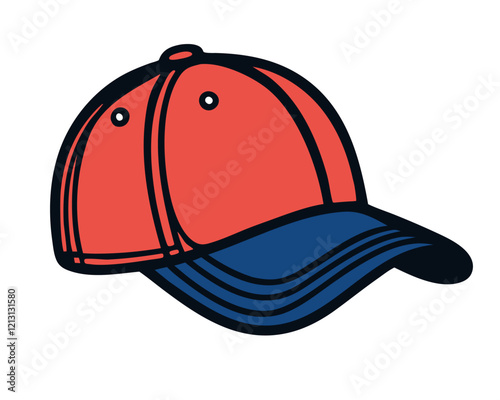 Baseball cap line art icon. Clipart image isolated on background.